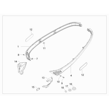 Jupes latérales Vespa S 25km 4 temps 2 soupapes noir lucido 94