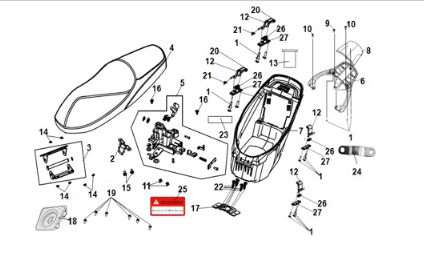 Selle - Porte-bagages Sym E-Fiddle