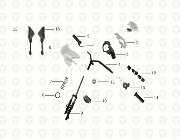 Guidon/fourche avant Yadea T9L