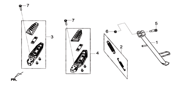 Béquille centrale/béquille latérale Sym Joymax 300I ABS E3 2014-2016