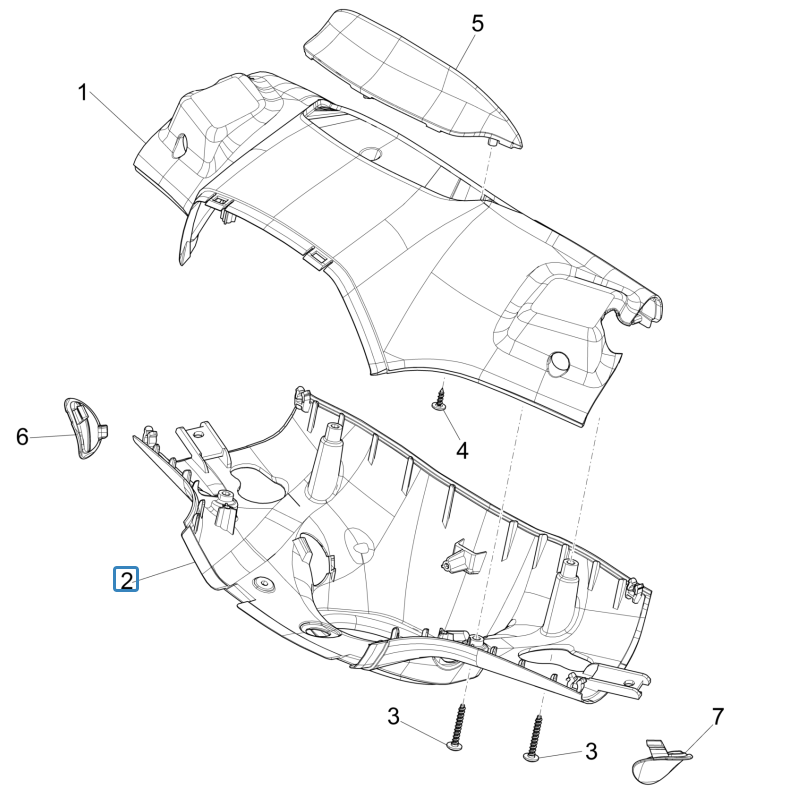 Crémaillère de direction Vespa Sprint 4 temps 3V (injection euro4 IGET) Orange 890/A