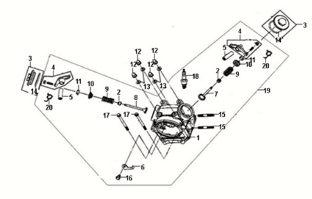 Culasse Sym Fiddle III 50 E3