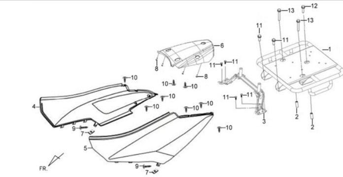 Sym X'PRO 125 gris (GY7450U) en placage
