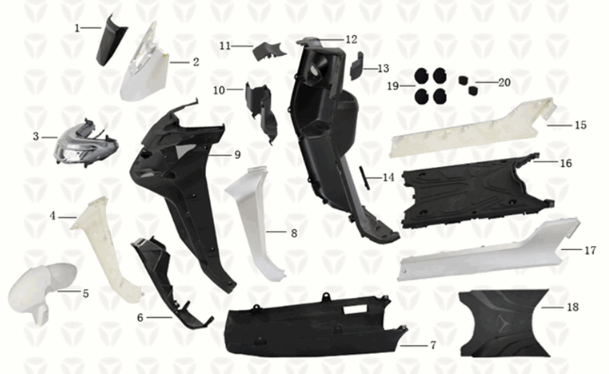 Pièces avant/repose-pieds Yadea T9L