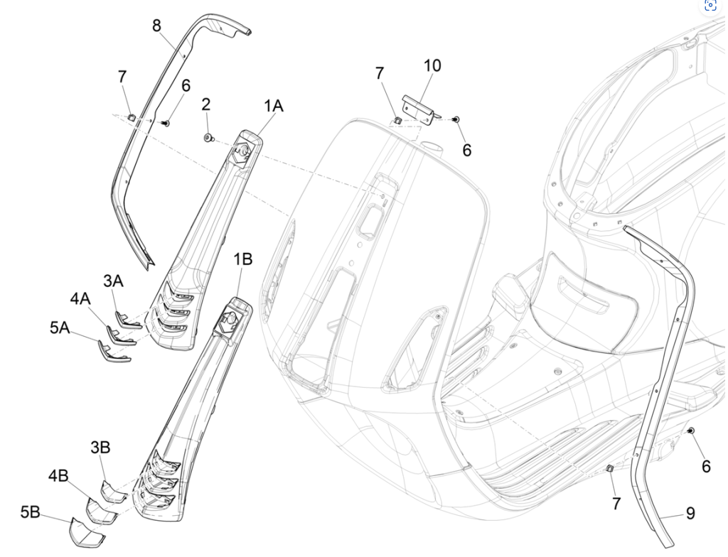 Plaque avant Vespa Sprint 4 temps 3V (injection euro4 IGET) Red Dragon 894