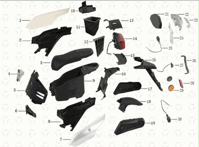 Boite de siège Yadea T9L