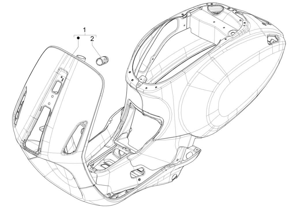 Châssis/Châssis Vespa Sprint 4 temps 3V (injection euro4 IGET) vert métallisé 341/ A