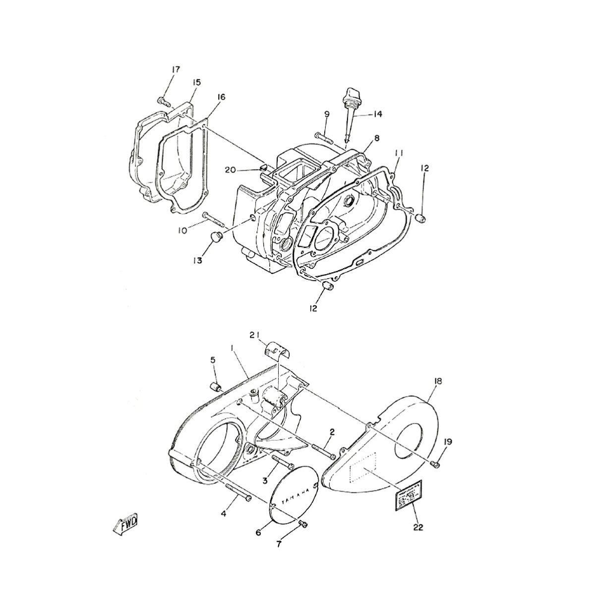 Couvercle carter - gauche Yamaha FS1