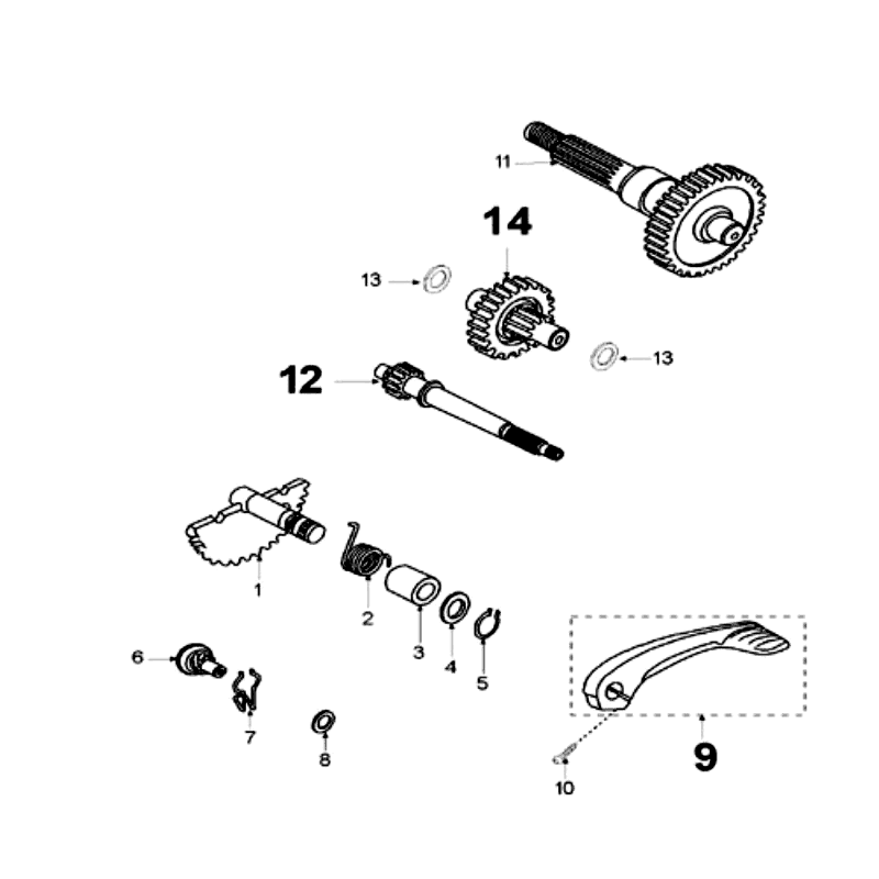 Arbres de transmission - Kickstarter Peugeot Speedfight 3 LC noir