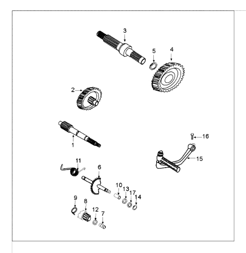 Aandrijfassen - kickstarter Peugeot Tweet 125 E3 2010-2013