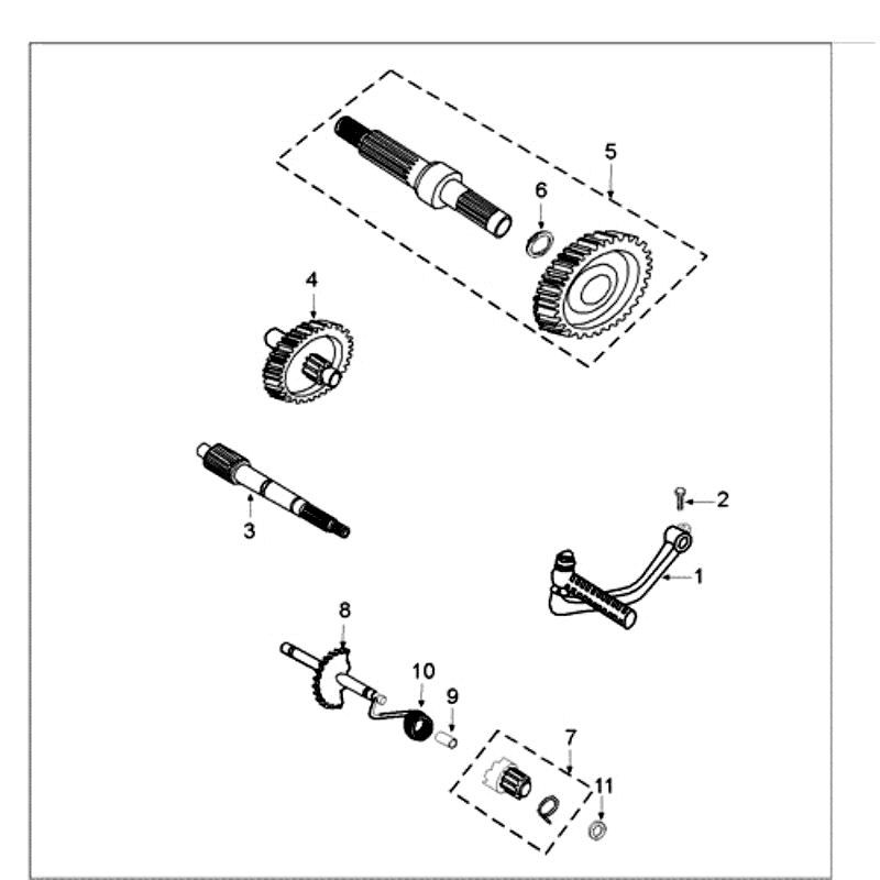 Arbres de transmission - Kickstarter Peugeot Tweet vieux gris mat