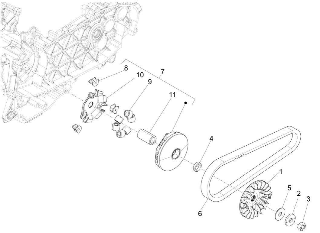 Poulie d'entraînement Piaggio Liberty 125 4 temps 3V IE ABS (IGET Euro 5)