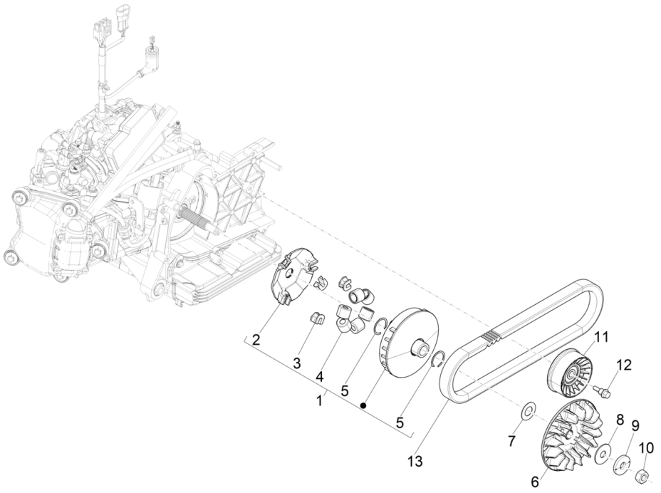 Piaggio Beverly 300 4T 4V HPE ABS E5 2021-2022 (EMEA)-Aandrijfpoelie Piaggio Beverly 300 4T 4V HPE ABS E5