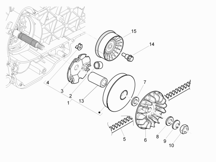 Poulie d'entraînement Piaggio MP3 300LT Sport 2009-2014