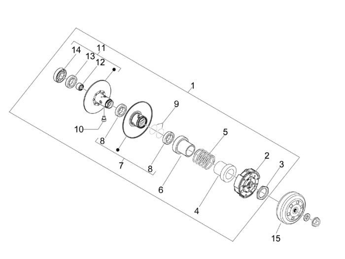 Embrayage Vespa Sprint 25 km 4 temps 2 soupapes