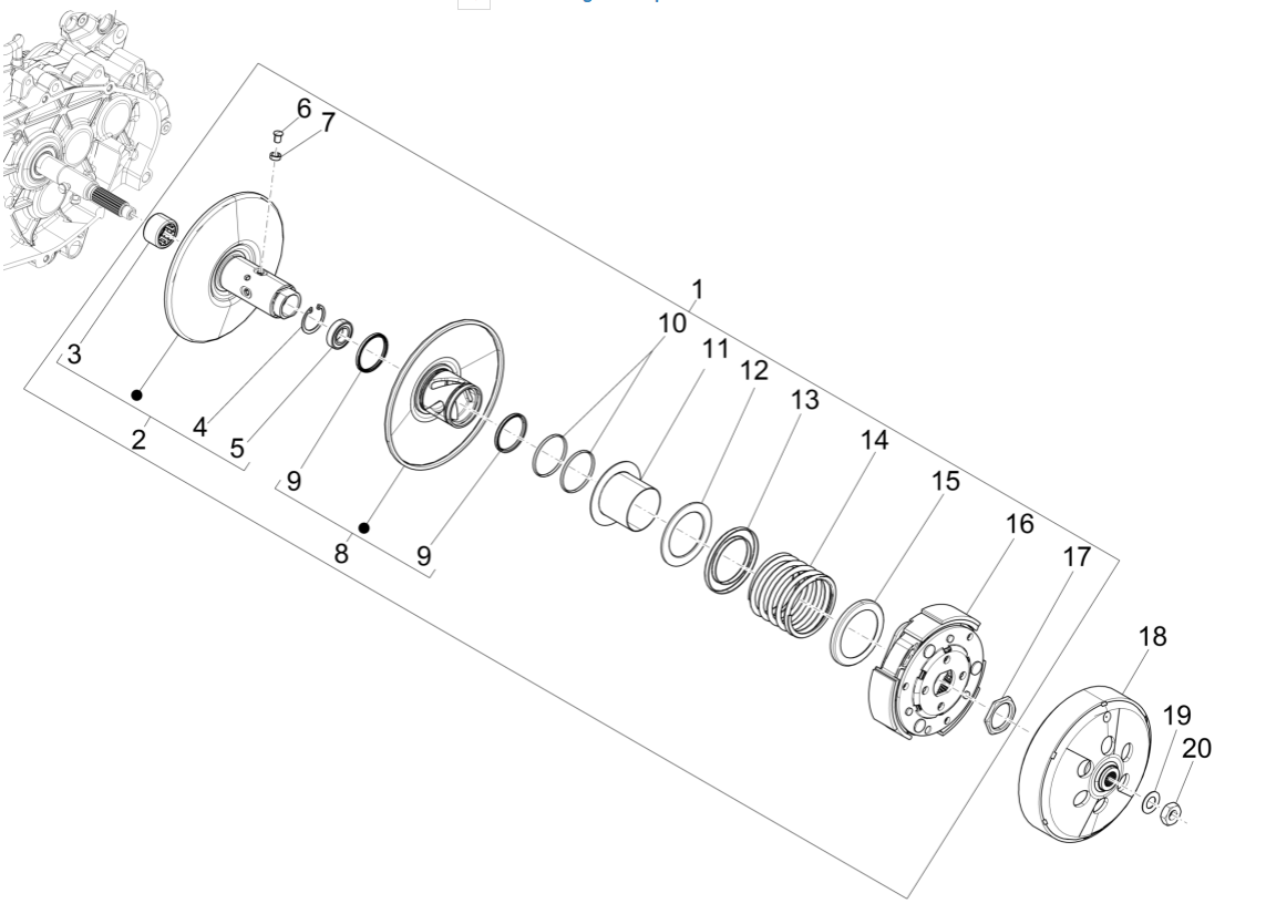 Pochette motorisée Piaggio Medley 125 ABS E5 2021-2022 (EMEA)