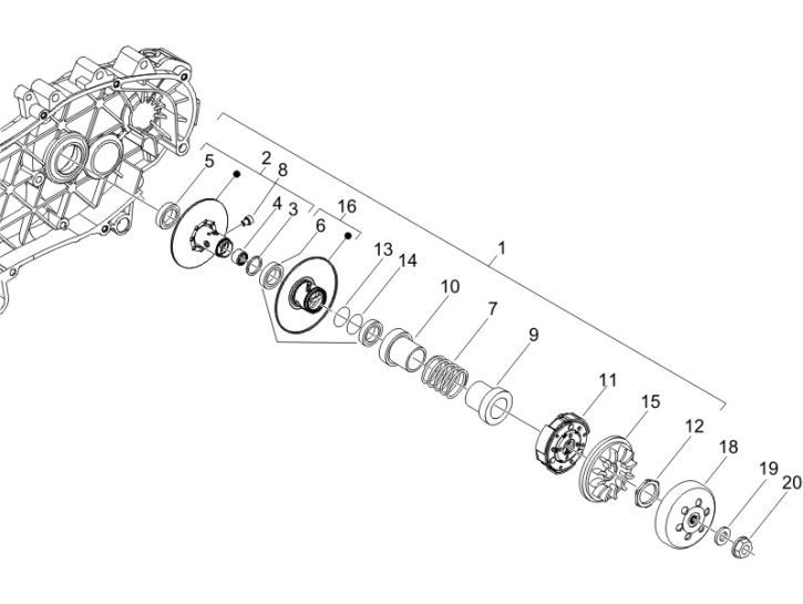 Poulie motorisée Gilera Runner 200cc VXR 4 temps 2006