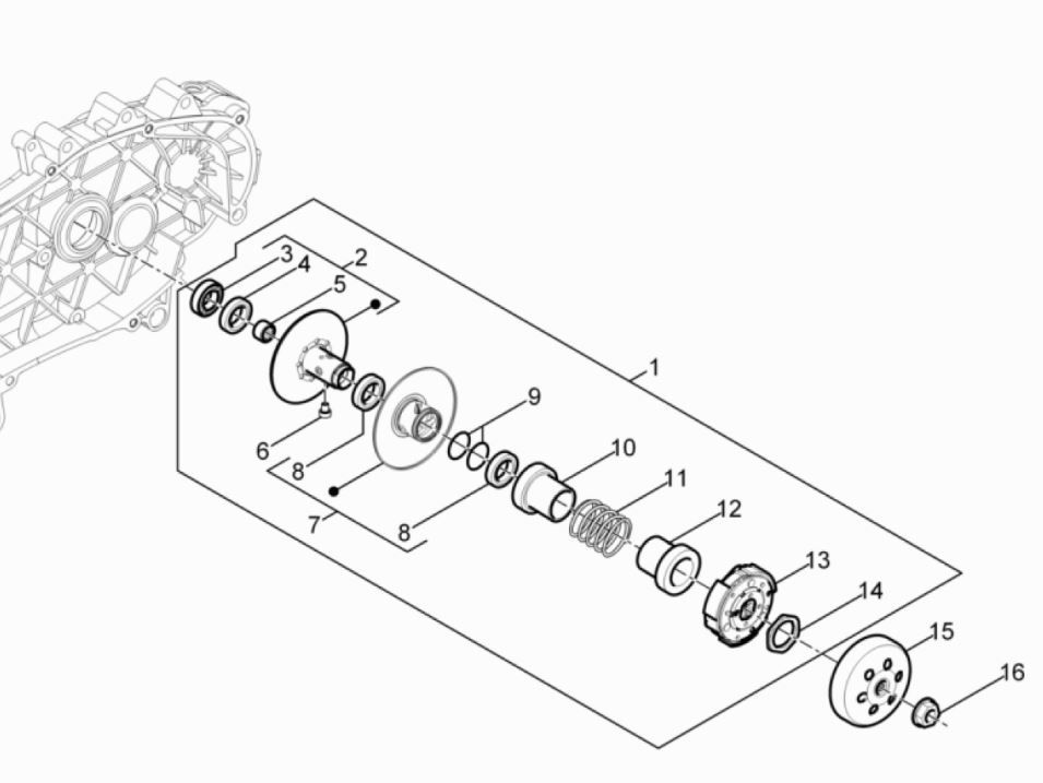 Embrayage Piaggio Typhoon 50 2 temps Euro 3 2011