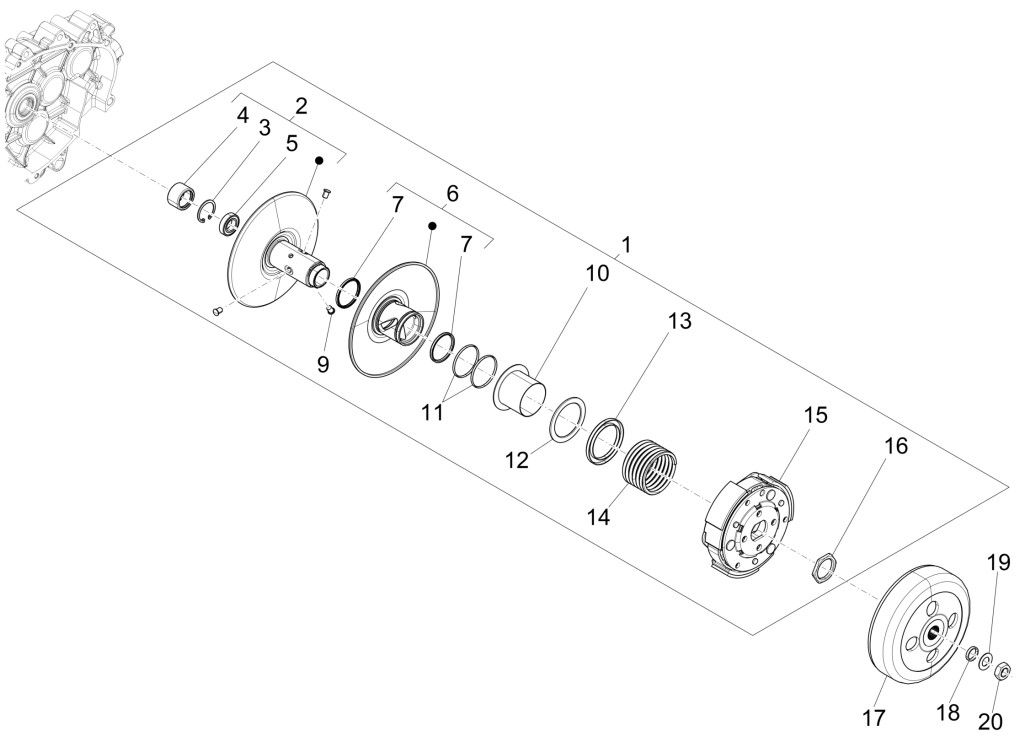 Poulie motorisée Vespa Primavera 4T 3V IE ABS
