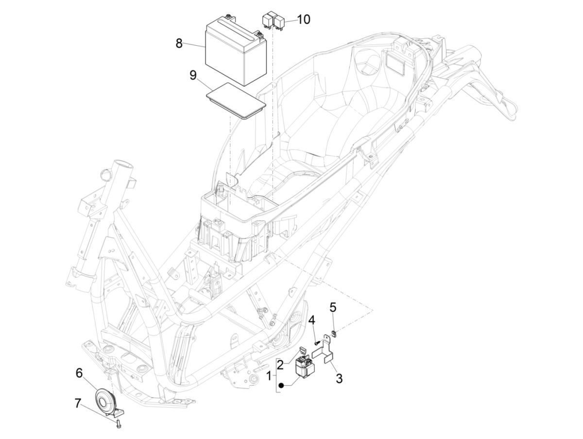 Batterie ABS E4 pour Piaggio Beverly 300 IE 2016 - 2020 (EMEA)