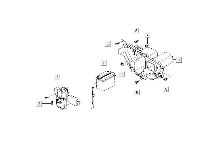 Batterie Kymco Activ 4 temps argent