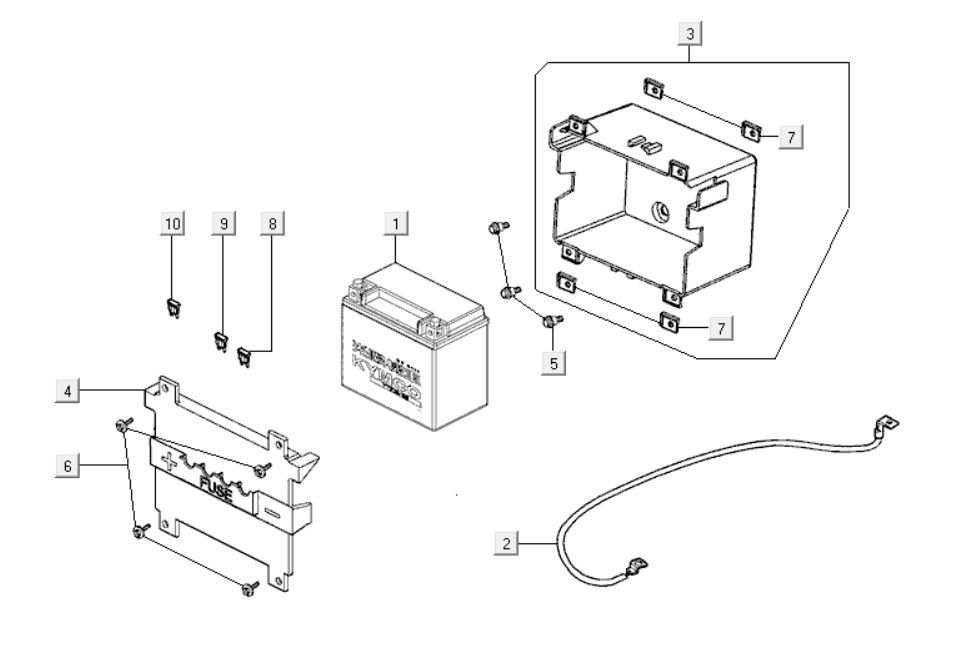 Batterie Kymco Downtown 300i blanche
