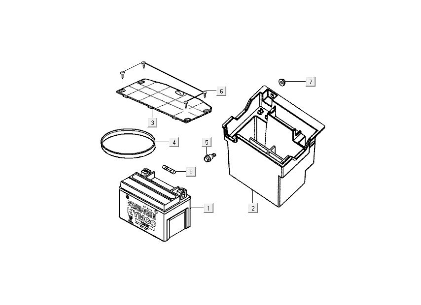batterie Kymco Grand Dink 2 temps Argent