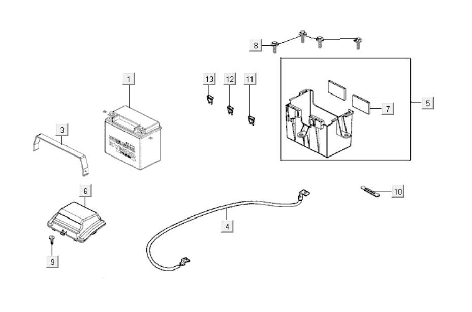 Batterie Kymco Xciting 400i noir mat