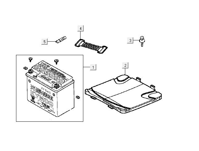 Batterie Kymco Yup 2T AC noir brillant