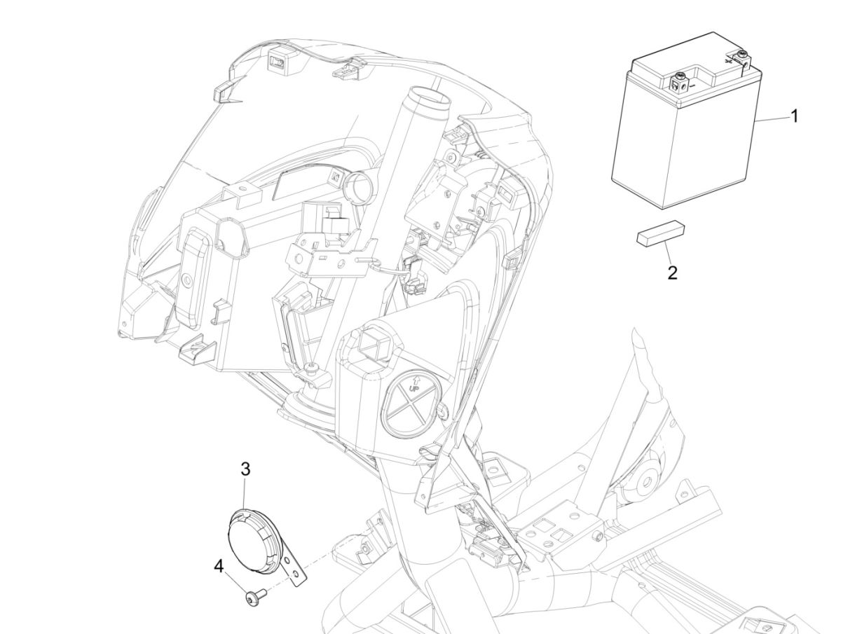 Batterie Piaggio Medley 125 4T IE ABS E4 2016-2019 (EMEA)