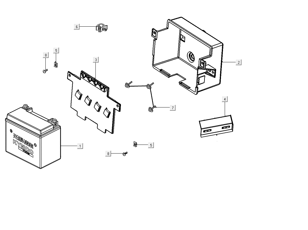 Batterie Kymco People S 50i E4 Bleu