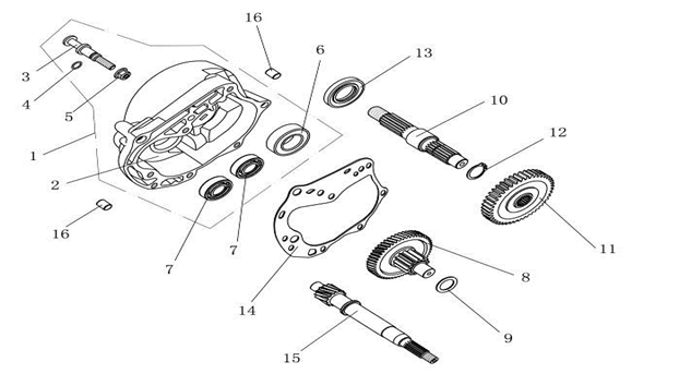 Essieu arrière AGM Ape50 marron