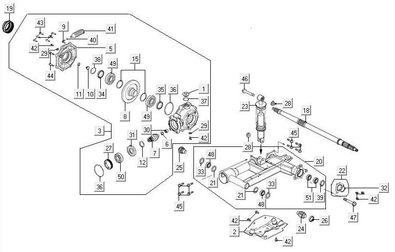 Bras oscillant Kymco MXU 300R