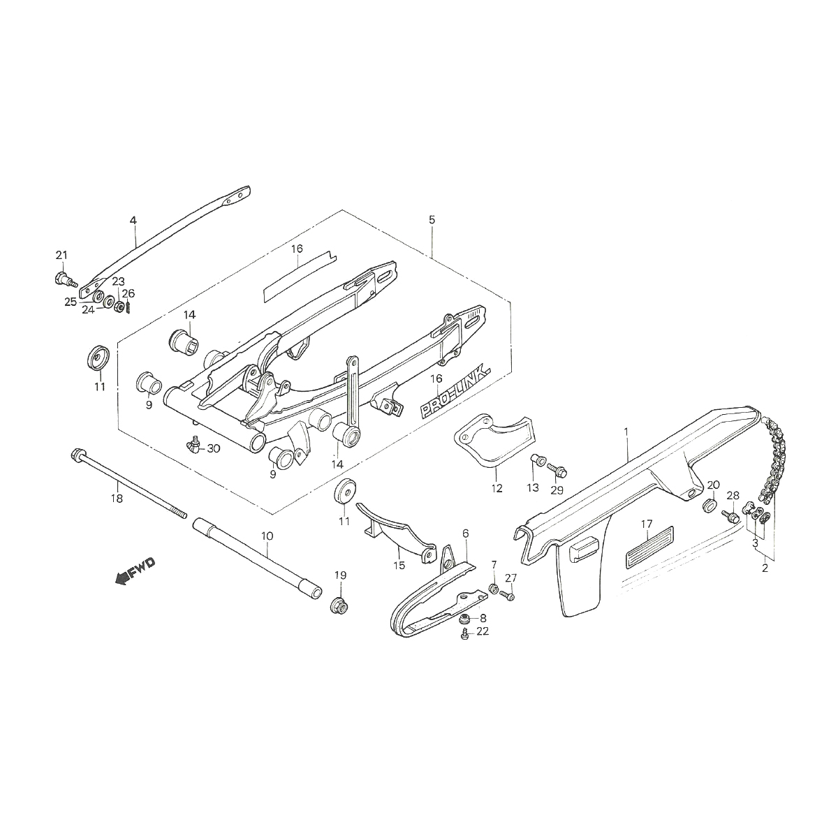Bras oscillant pour Honda MTX 50