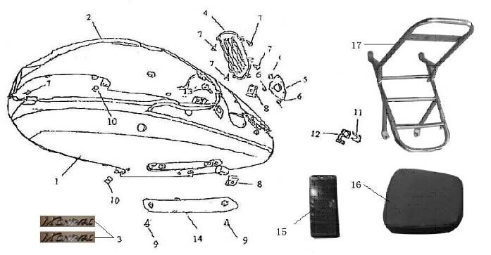 Cache arrière Giantco Grand Venus 125cc