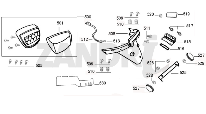 Capuchon de feu arrière Santini Capri noir mat