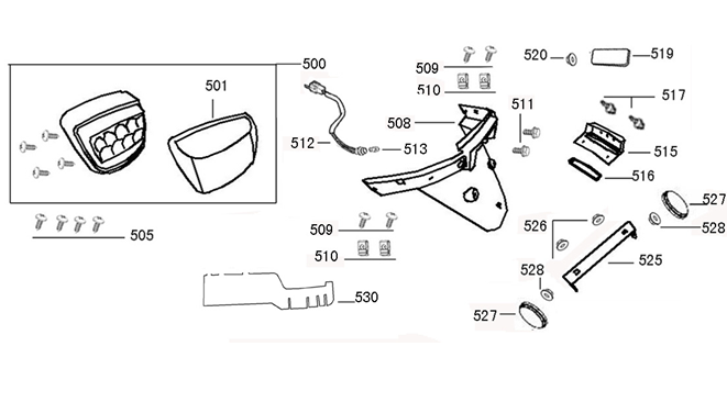 Capuchon de feu arrière Senzo RivaLux S noir
