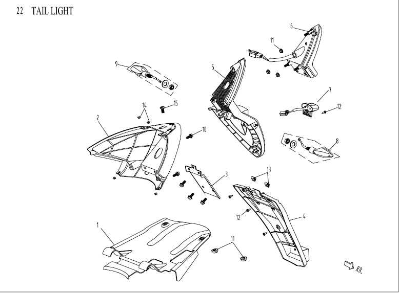 Feux arrièreurs-clignotants China Venom noir