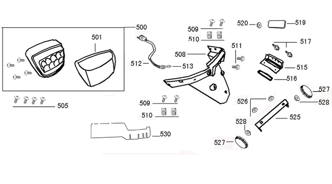 Garde-boue arrière AGM VX125 argent