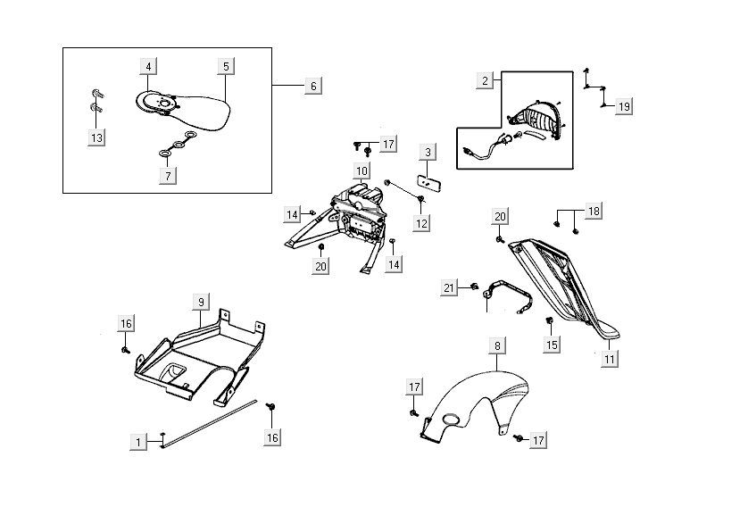 Garde boue feu arrière Kymco Agility FR 12