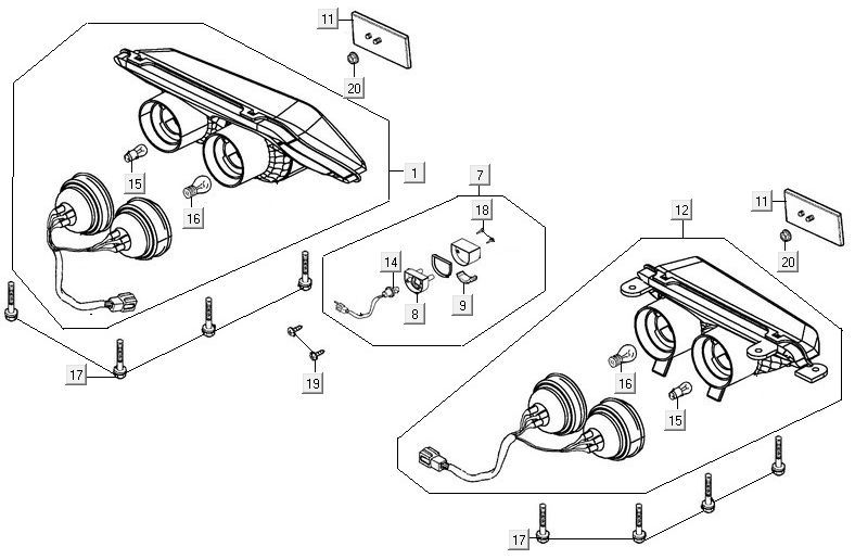 Feu arrière Kymco MXU 300R