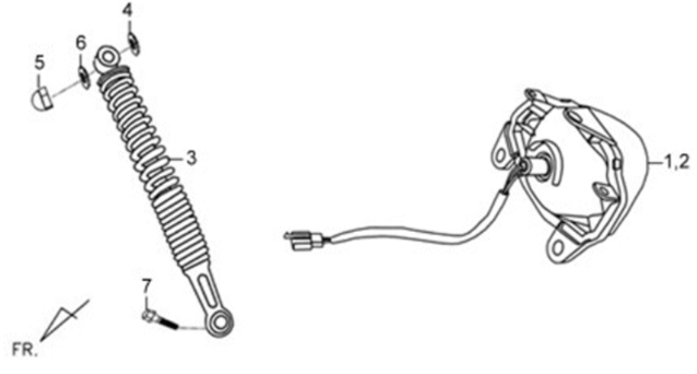 Feu arrière/télescope arrière Sym X'PRO 125