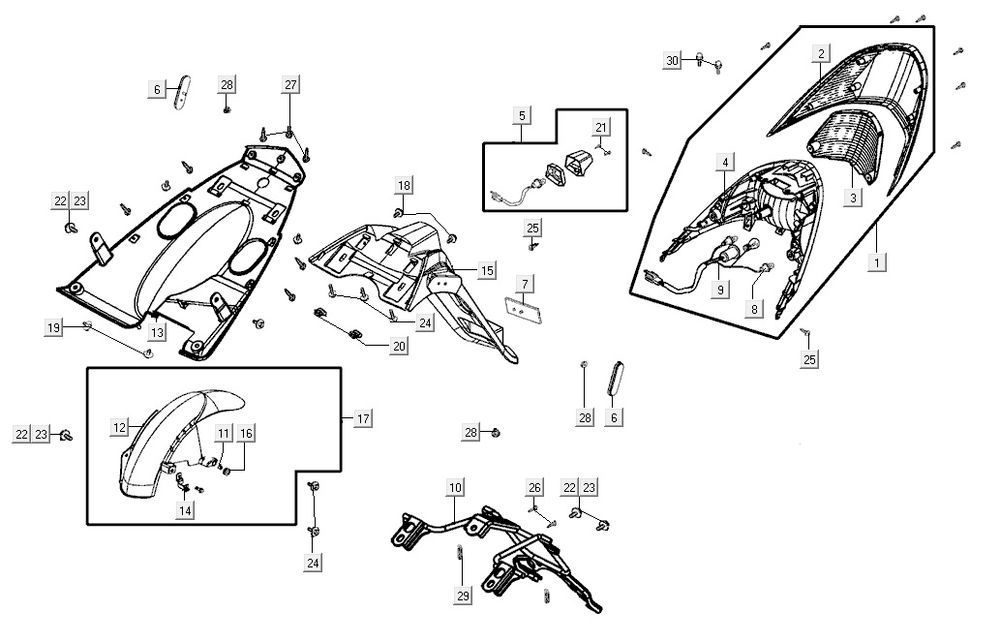 feu arrière AGILITY CITY 16 4T 125