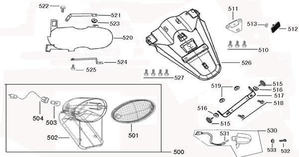 Feu arrière AGM Joy blanc
