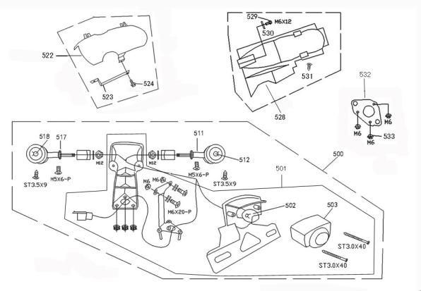 Feu arrière AGM Retro Extra vert