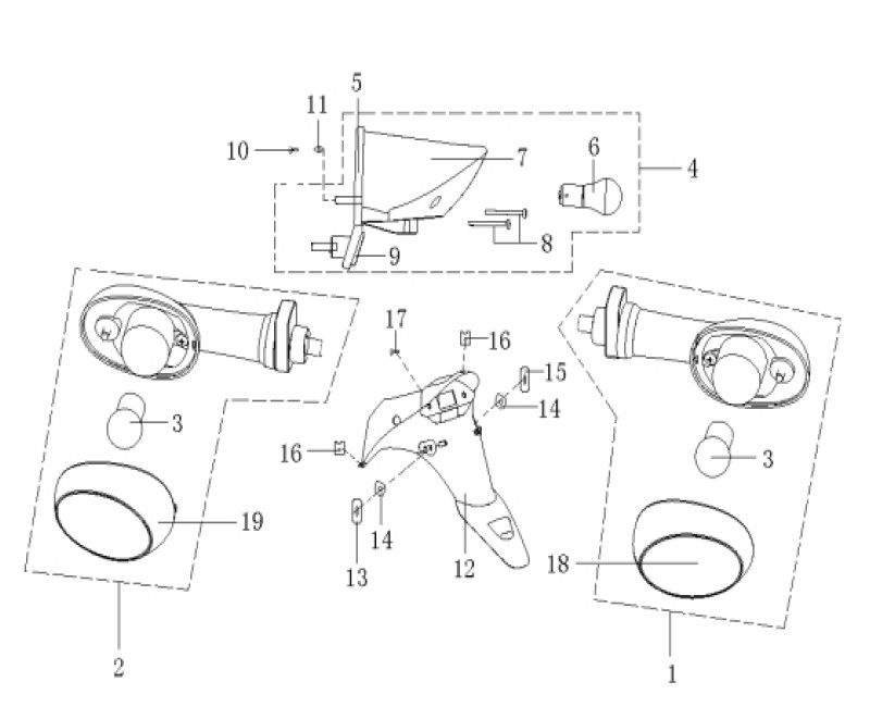 Feu arrière Generic Cracker bleu 2010 2 temps