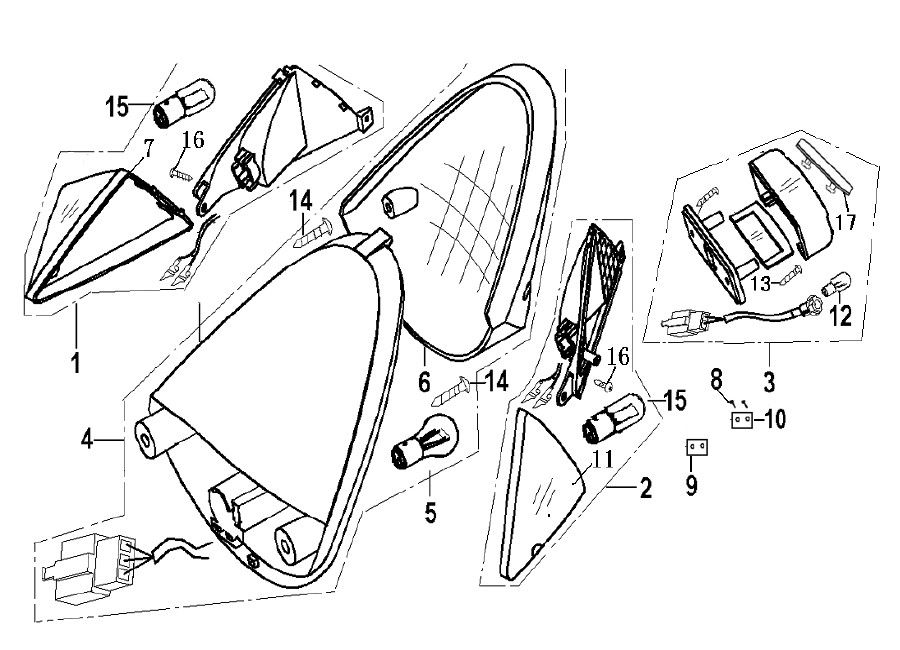 Feu arrière Generic Xor Williams 2009 2 temps
