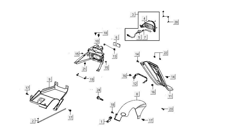 Feu arrière Kymco Carry 4 temps blanc
