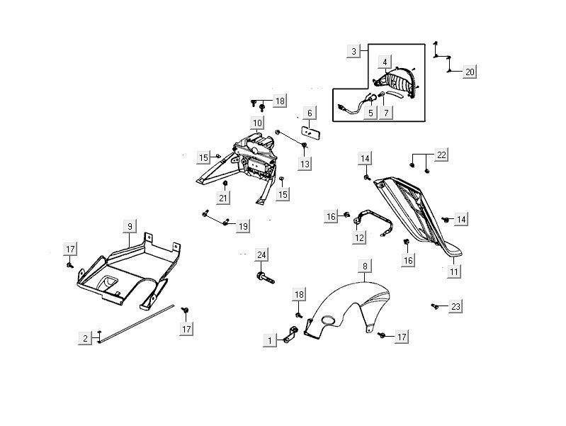 Feu arrière Kymco Delivery 4 temps blanc