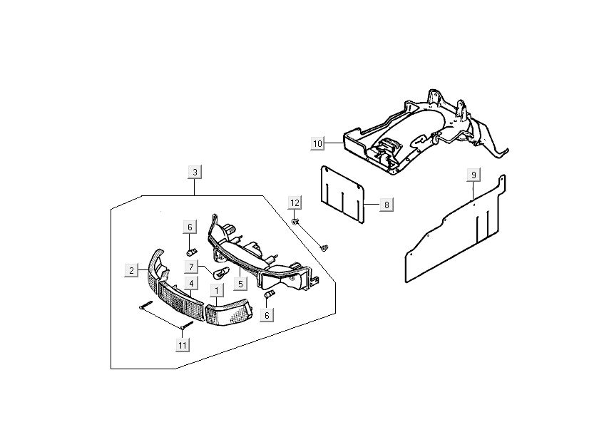 Feu arrière Kymco DJ 2 temps noir